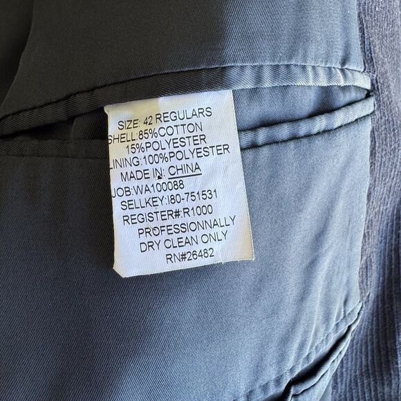 Perry Ellis Sport Coat Blazer Navy Corduroy Suit Jacket Cotton 42 Regular - Picture 14 of 16